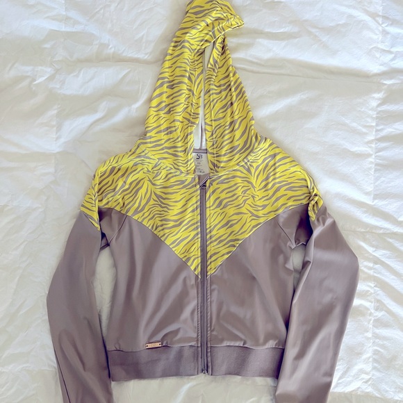 3 PIECE SET Noire Blanc Lamone Bombshell Scrunch Leggings Sports Bra Jacket XS S - Picture 9 of 14